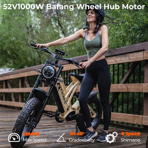1000W mountain adult electric bicycle 48V20AH motorcycle style electric bicycle 20 inch dual oil disc off-road electric bicycle AXSSIBLZ