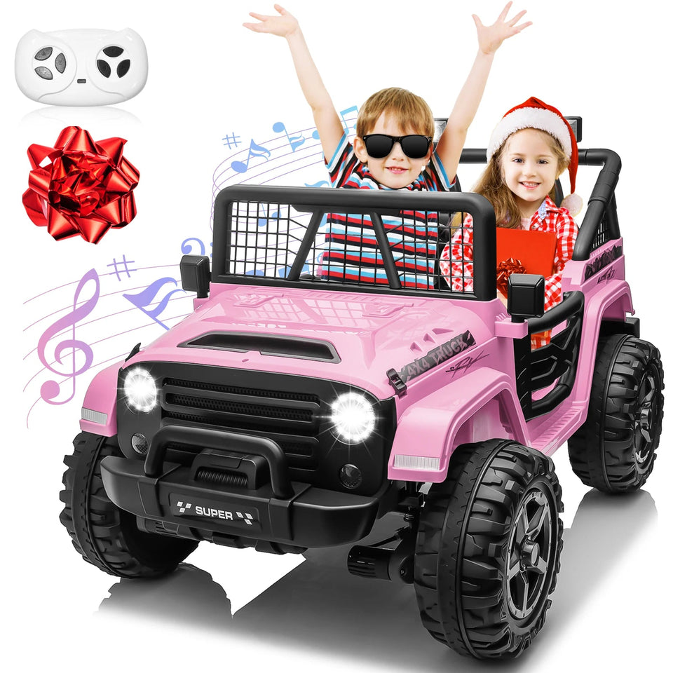 24V Ride on Truck Car w/Remote, XL 2 Seater Outdoor Toys 4WD/2WD Switchable, 4x200W Motor Power Four Wheels, Electric Car for Bi AXSSIBLZ