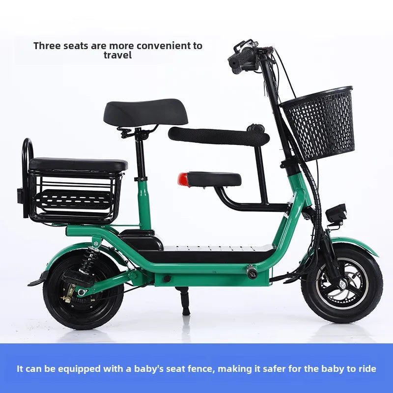 TrioVolt Family-Oriented Lightweight Electric Moped AXSSIBLZ