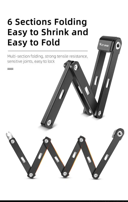 West Biking Bicycle Folding Lock - AXSSIBLZ