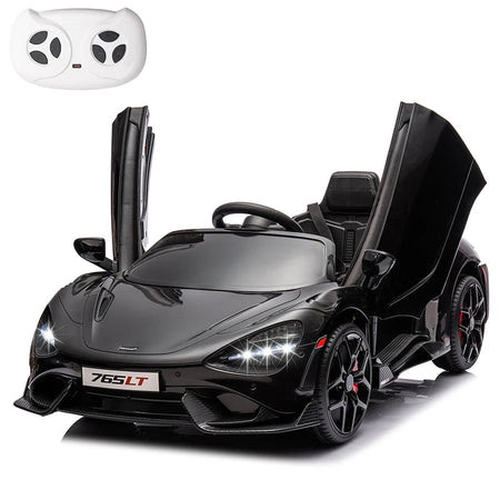 12V Licensed McLaren 765LT Kids Ride On Toy,Electric Vehicle for Toddler Age 3+,Battery Powered Ride On Car with Hydraulic Doors AXSSIBLZ