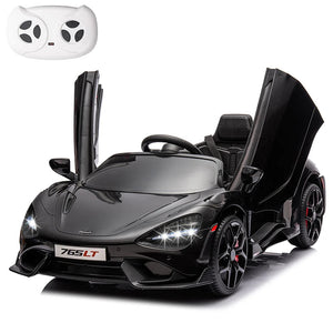 12V Licensed McLaren 765LT Kids Ride On Toy,Electric Vehicle for Toddler Age 3+,Battery Powered Ride On Car with Hydraulic Doors AXSSIBLZ