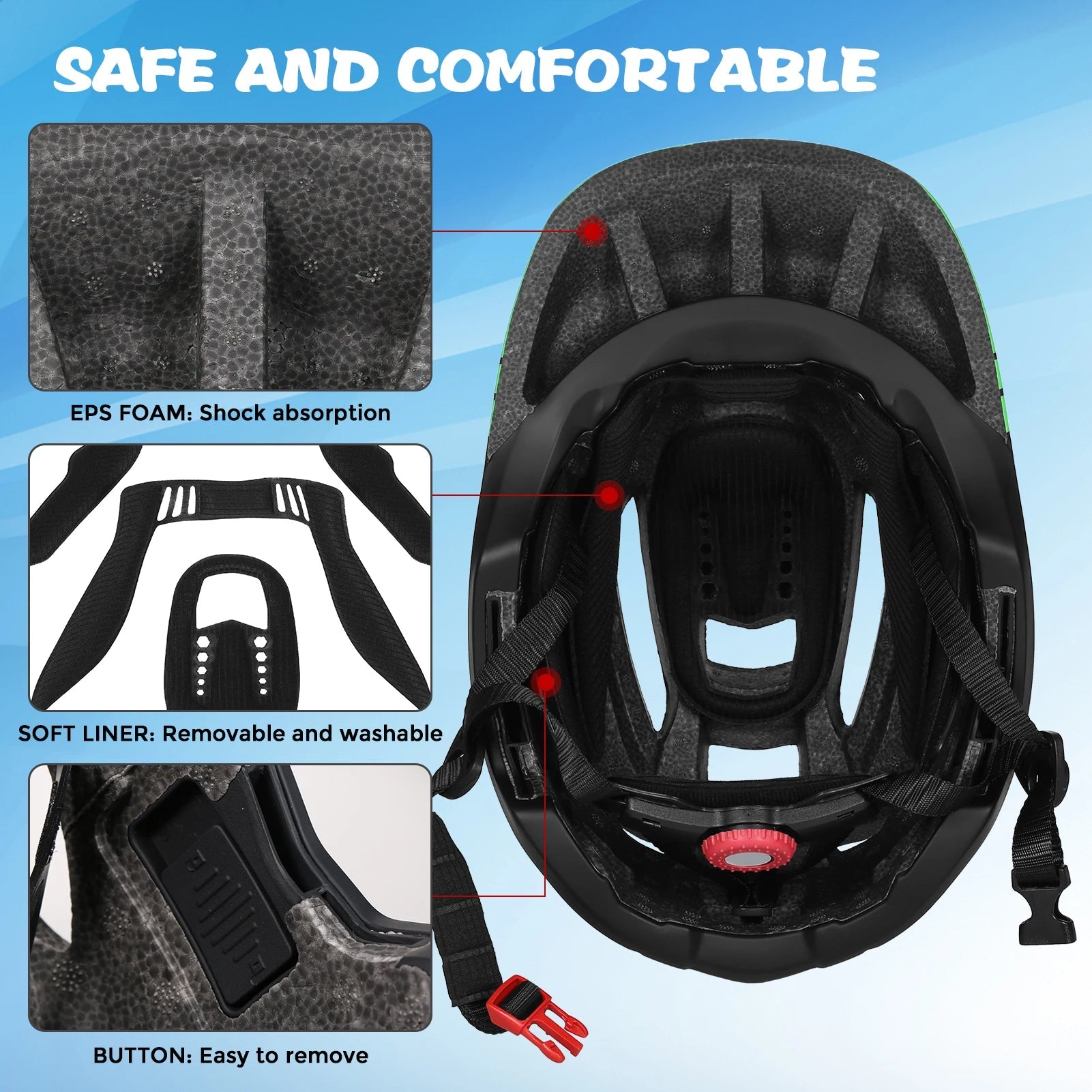 Kids Bicycle Helmet Child Sports Safety Cycling Protection Full Face Helmet Bike Roller Skating Helmet Guard for Cycling Scooter AXSSIBLZ