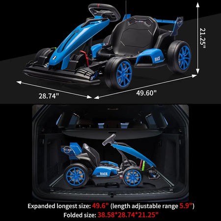 24V Go Kart, Electric Drift Kart Car with Adjustable Seat, Outdoor Ride On Toy with Variable Speed Mode, High-Speed Racing AXSSIBLZ