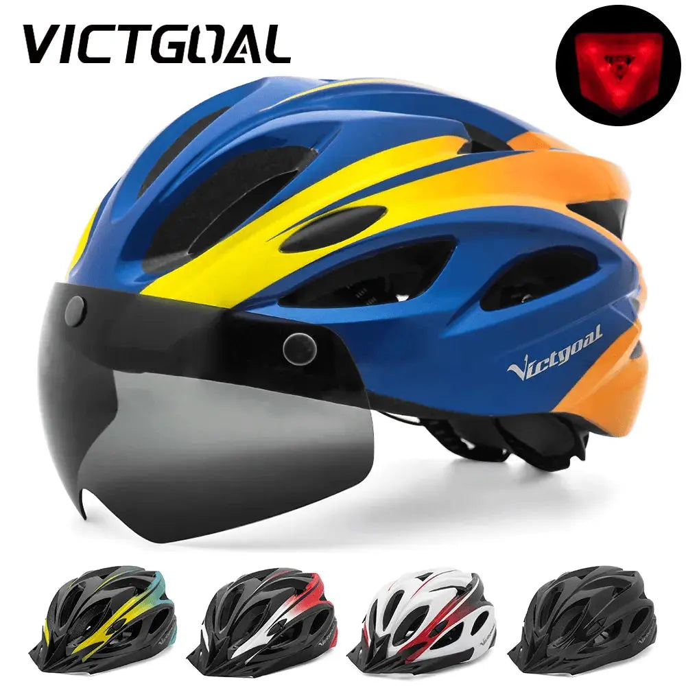 VICTGOAL Taillight Magnetic Goggles Bicycle Helmet - AXSSIBLZ