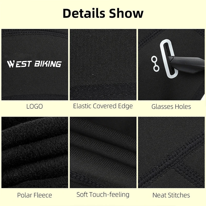 WEST BIKING Winter Fleece Cycling Cap Windproof Thermal Skull Cap Helmet Liner Running Skiing Motocycle Riding Men MTB Bike Hat AXSSIBLZ