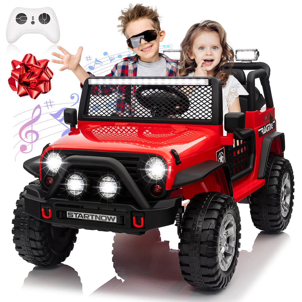 24V 4WD Ride on Car Power 4 Wheels w/Gift Flower, Remote Control, 2 Seater, 4X200W Motor, 3 Speeds, Pop Music, Spring Suspension AXSSIBLZ