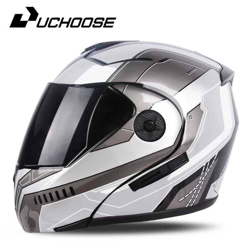 Flip-Up Motorcycle Helmet – Dual Lenses, Full Face Protection, Ideal for Riding & Motocross AXSSIBLZ