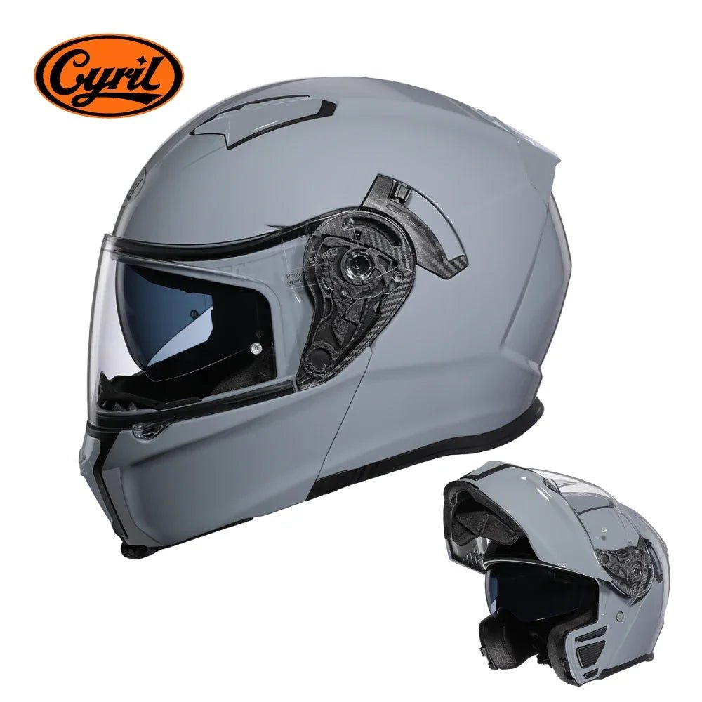 Motorcycle Helmet Dual Visor Modular Flip up Full Face Helmet for Adult Men and Women DOT ECE Approved AXSSIBLZ