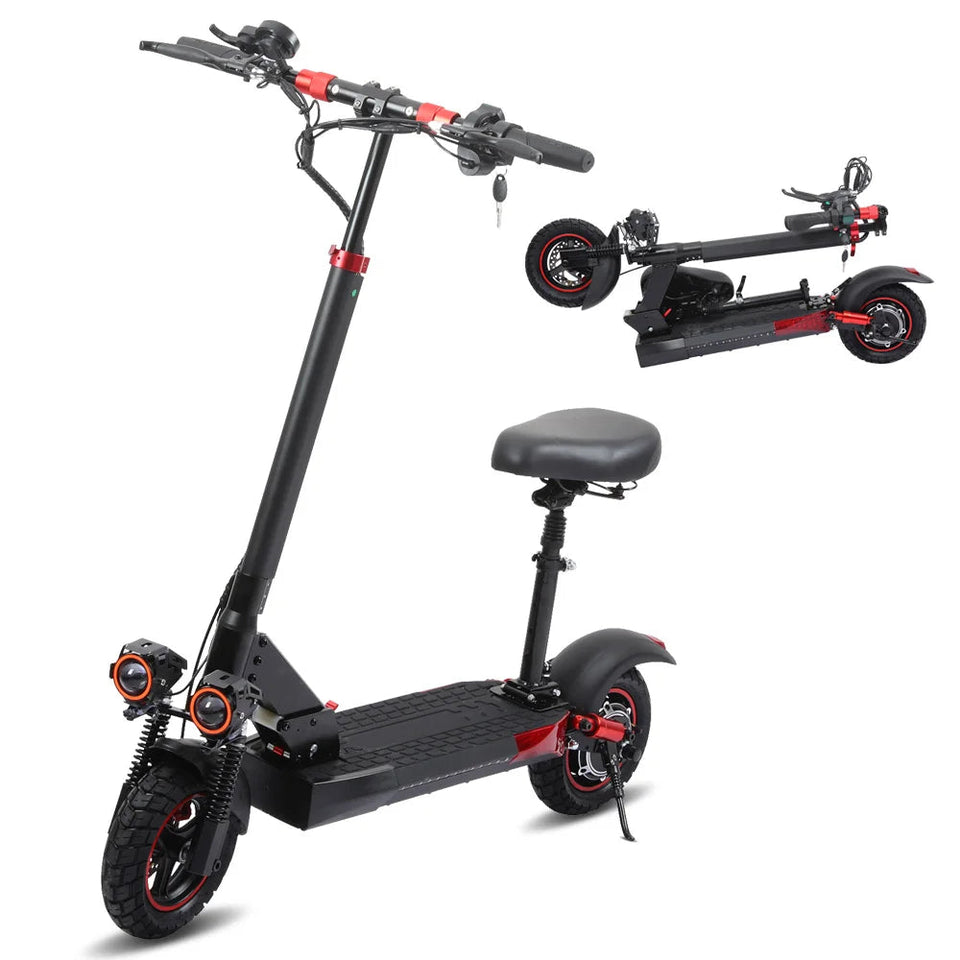 Motor 800W Folding Electric Scooters With Seat For Adults Commuter 28MPH Fast Foldable E-Scooter Off-Road Tires Electric Scooter AXSSIBLZ