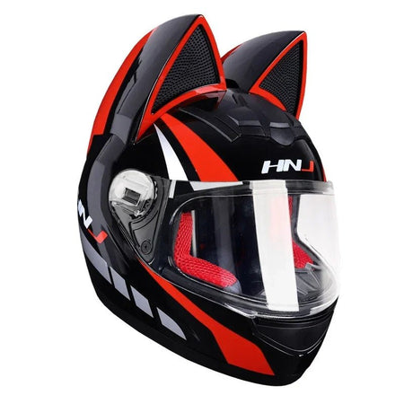 Motorcycle Helmet Detachable Full Face DOT Certification Safety Cat Ears Moto Helmets For Women Breathable Soft Comfort Lining AXSSIBLZ