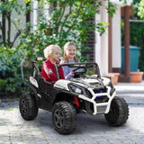 2 Seater 24V Electric Car for Kids with Remote Control, White AXSSIBLZ