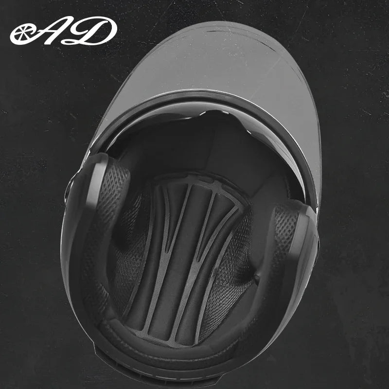 Motorcycle helmet half face double lens four seasons men's and women's motorcycle half 3/4 open face helmet  AXSSIBLZ