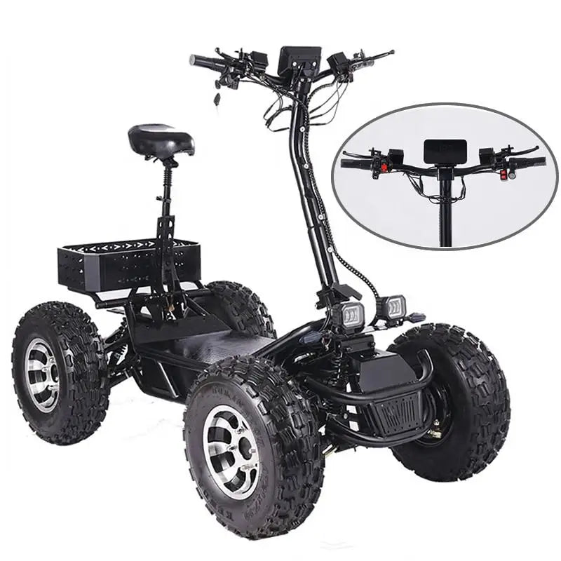 Unisex 8000W Off-Road Electric Scooter Popular 60V 60Ah Foldable ATV for Adults Four-Wheel Scooter with Optional Seat AXSSIBLZ