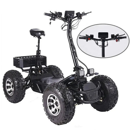 Unisex 8000W Off-Road Electric Scooter Popular 60V 60Ah Foldable ATV for Adults Four-Wheel Scooter with Optional Seat AXSSIBLZ