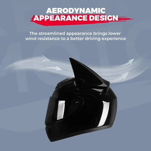 Motorcycle Helmet Full Face Bat Ears For Man Detachable Horns Summer Breathable Motorcross Racing MotorBike Safety Moto Helmets AXSSIBLZ