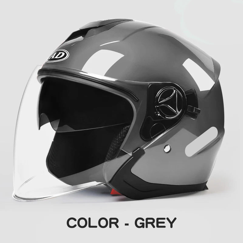 Motorcycle helmet half face double lens four seasons men's and women's motorcycle half 3/4 open face helmet  AXSSIBLZ