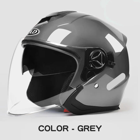 Motorcycle helmet half face double lens four seasons men's and women's motorcycle half 3/4 open face helmet  AXSSIBLZ