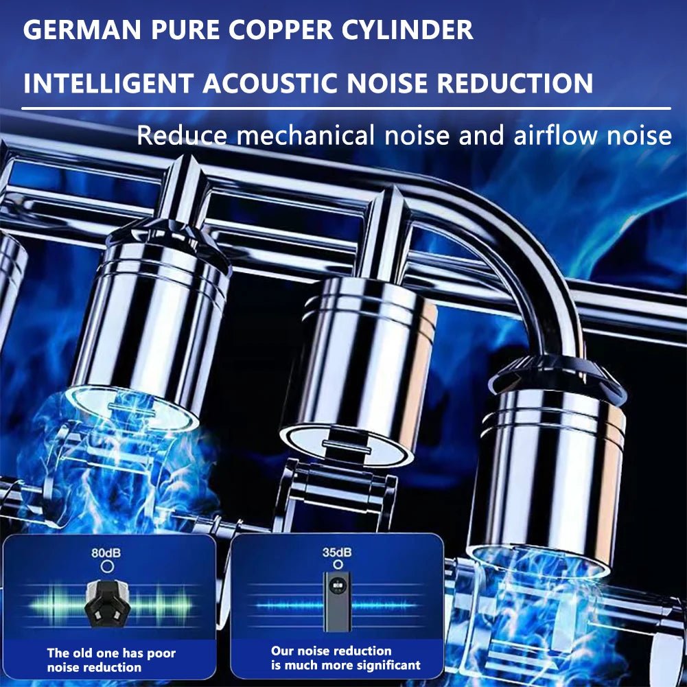 Electric Air Compressor Rechargeable High Precision Car Tyre Inflator LCD Display Portable Air Pump for 12V Motorcycle Bike Ball AXSSIBLZ