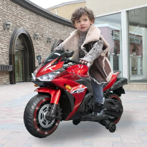 kids motorcycle 12V motorcycle for kids 3 4 5 6 years Boys Girls 12v7ah kids motorcycle ride on toy with Training Wheels/manual AXSSIBLZ
