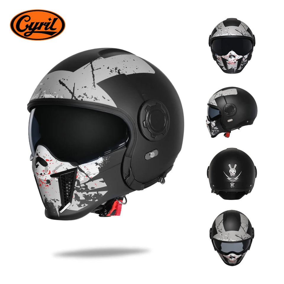 Motorcycle Helmet Full Face Open Face Helmet Modular Helmets Double Lens Quick Release Buckle Men Women CYRIL OP12A Cascos Moto AXSSIBLZ
