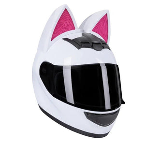 Motorcycle Helmet Detachable Full Face DOT Certification Safety Cat Ears Moto Helmets For Women Breathable Soft Comfort Lining AXSSIBLZ