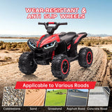 12V Kids Ride on ATV Quad 2x35W Powerful 4-Wheeler Electric Vehicle with Parent Control, Spring Suspension,LED Lights,AUX Port AXSSIBLZ