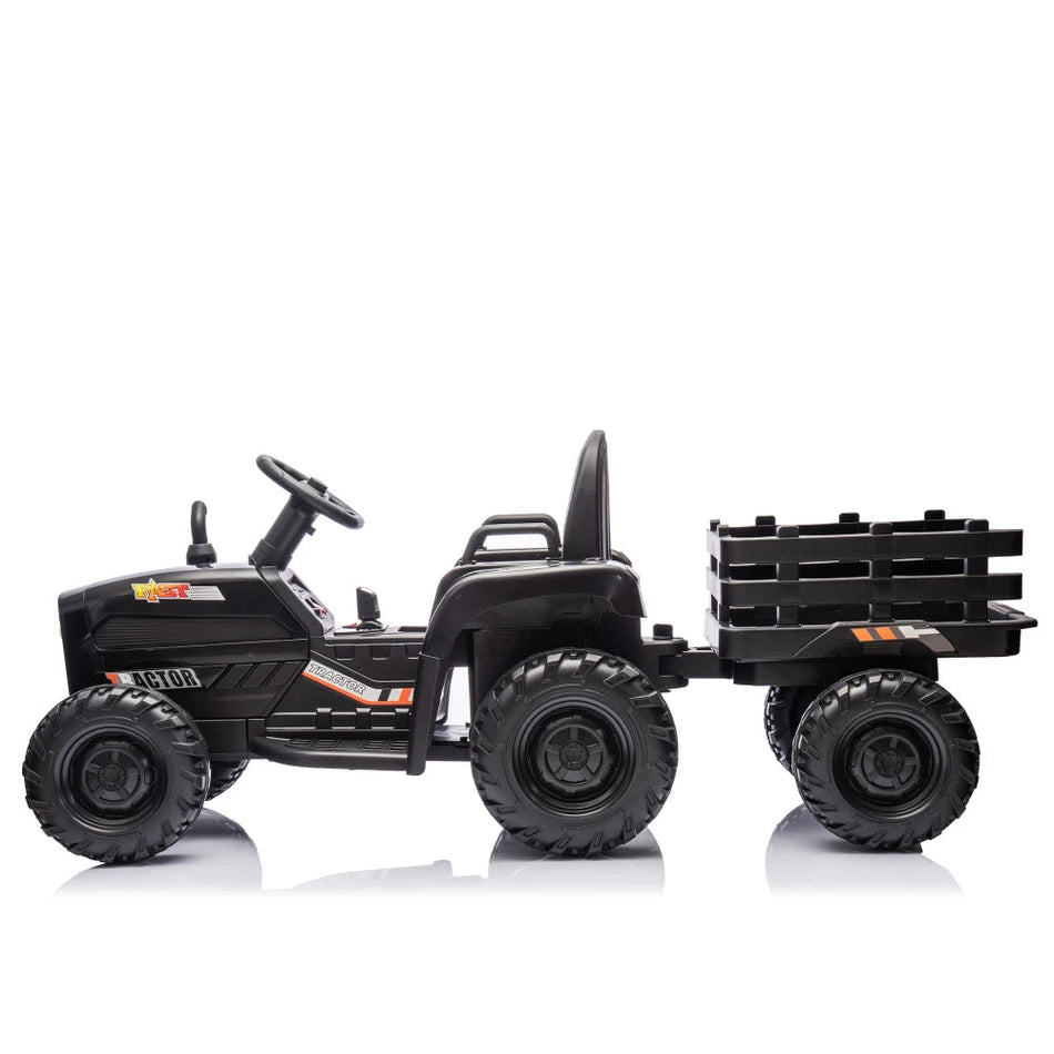 Ride on Tractor2.0 with Trailer,24V Battery Powered Electric Tractor Toy, 200w*2motor 1.86-4.97MPH/Remote Control AXSSIBLZ