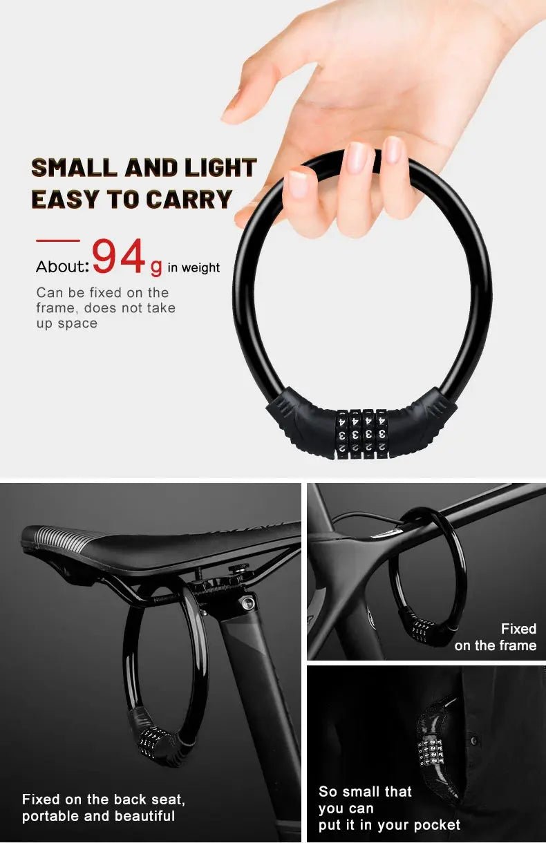 X-TIGER Portable Universal 4 Digit Password BicyclePadlock - AXSSIBLZ