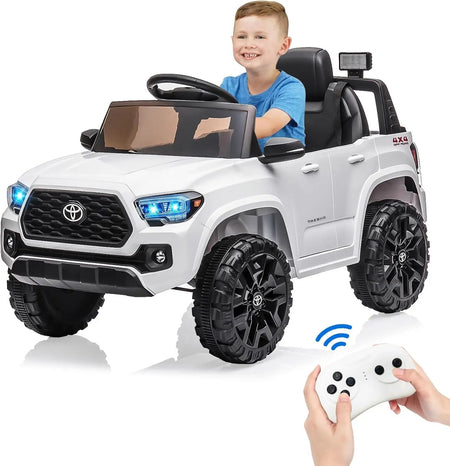 12V Kids Ride on Truck Electric Vehicle Toy with Remote Control, Spring Suspension Safety Belt, Soft Start, LED Light, 3 Speeds AXSSIBLZ