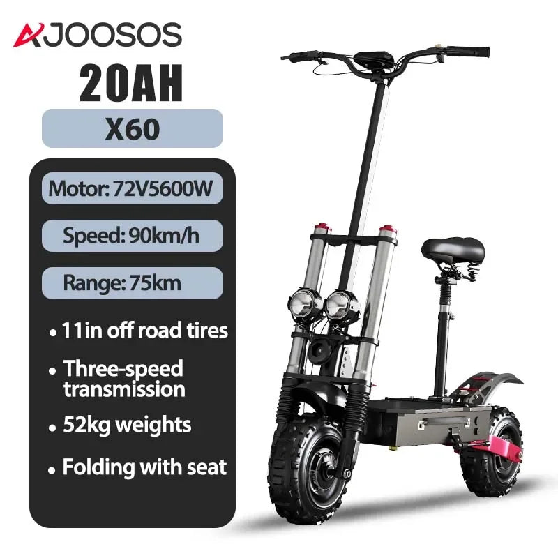 1200W-5600W 48-72V Electric Scooter up to 90KM/H Max Speed Adults Electric Scooters up to 110KM Long Range 10/11'' Tires AXSSIBLZ