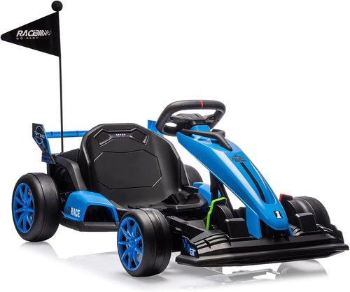 24V Go Kart, Electric Drift Kart Car with Adjustable Seat, Outdoor Ride On Toy with Variable Speed Mode, High-Speed Racing AXSSIBLZ