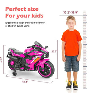 12V Kids Ride on Motorcycle, Battery Powered Electric Motorcycle for Kids, Ride on Toy with LED Light Wheels, MP3, Bluetooth AXSSIBLZ