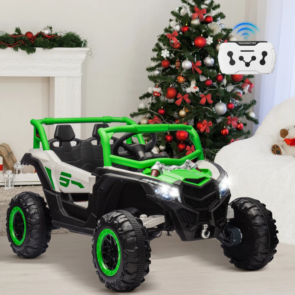 24V Ride On Car for Kids w/Remote Control, JOYRACER Battery Powered Off-Road UTV, 4x150W Motors,4 Shock Absorbers, 4.5 Mph Max S AXSSIBLZ