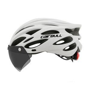 Lightweight Bicycle Helmet MTB Mountain Road Comfortable Breathable Led Safety Bike Helmets Men Women Detachable Goggles 54-62CM AXSSIBLZ