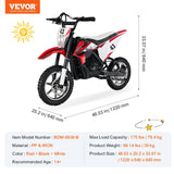 VEVOR 36V Kids Ride On Motorcycle with Speed up to 15.5mph LED Light Battery Gauge Electric Motorcycle Toys for Children Boys AXSSIBLZ