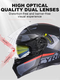 Motorcycle Helmet Dual Visor Modular Flip Up Full Face Helmet for Adult Men Women DOT ECE Approved Casco Moto CYRIL AH121 AXSSIBLZ