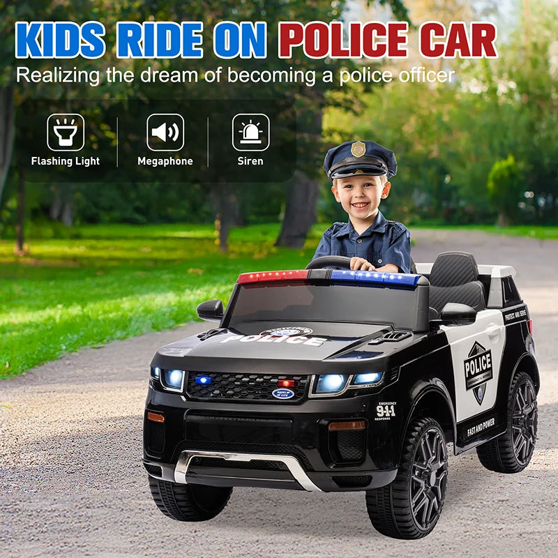 Kids Ride On Car 12V Battery Powered Electric Vehicle Power Wheel Ride on Vehicle Fire Truck for 3-8y Kids Gifts, with Megaphone AXSSIBLZ