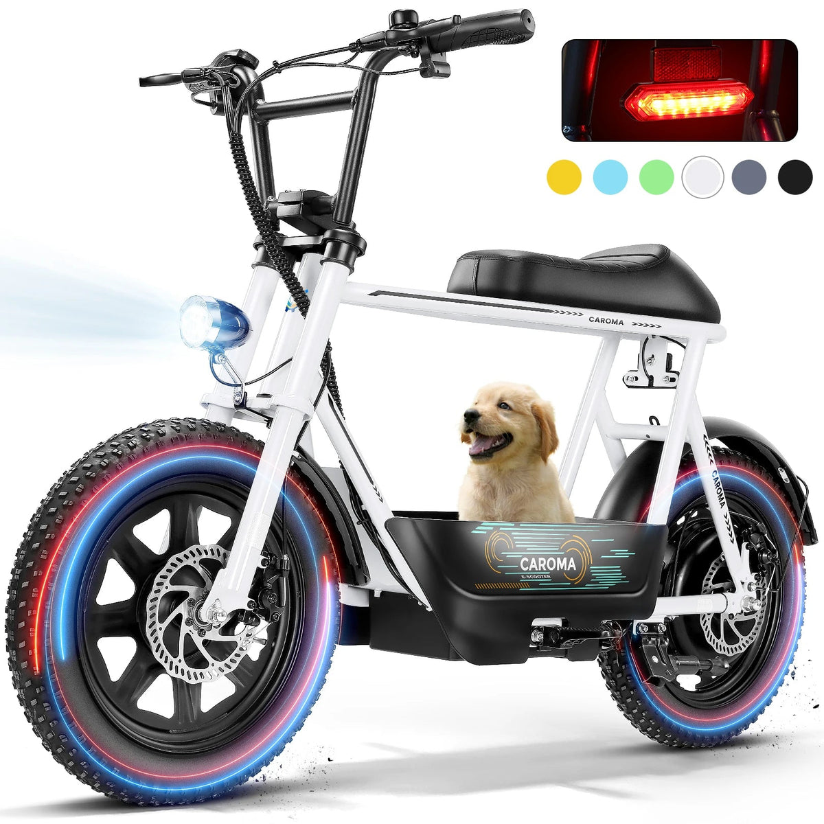 Peak 819W Electric Scooters with Seat for Adults, 16" Fat Tire for All-Terrain, Commuter Ebike for Teens, with Carry Basket AXSSIBLZ