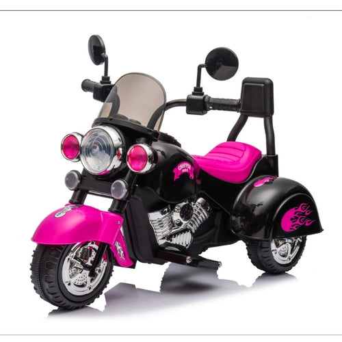 Kids Ride on Motorcycle Toy,3-Wheel Chopper Motorbike,Pink 6V Battery Powered Riding on Electric Harley Motorcycle. AXSSIBLZ
