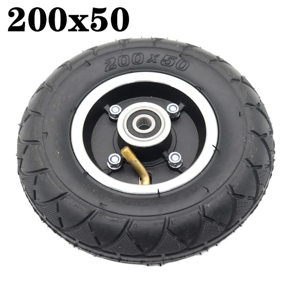 8 Inch Electric Scooter Wheel 200x50 Pneumatic Inner and Outer Tire Aluminum Alloy 10mm Hub with 6200 Bearing AXSSIBLZ