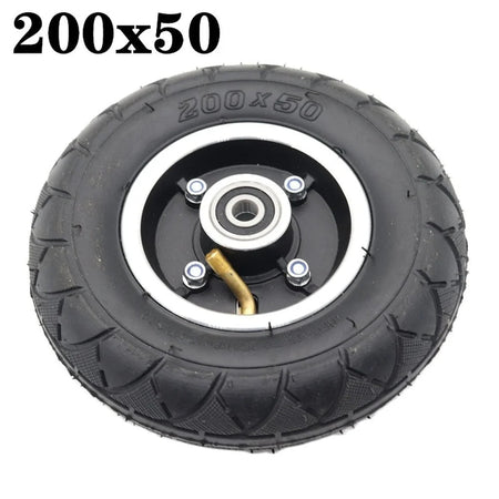 8 Inch Electric Scooter Wheel 200x50 Pneumatic Inner and Outer Tire Aluminum Alloy 10mm Hub with 6200 Bearing AXSSIBLZ