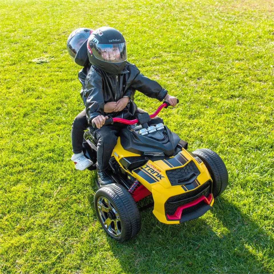 24V Kids Ride On ATV, 3 Wheeler Electric Vehicle, Battery Powered Ride on Motorcycle for Boys Girls with LED Lights, Music AXSSIBLZ