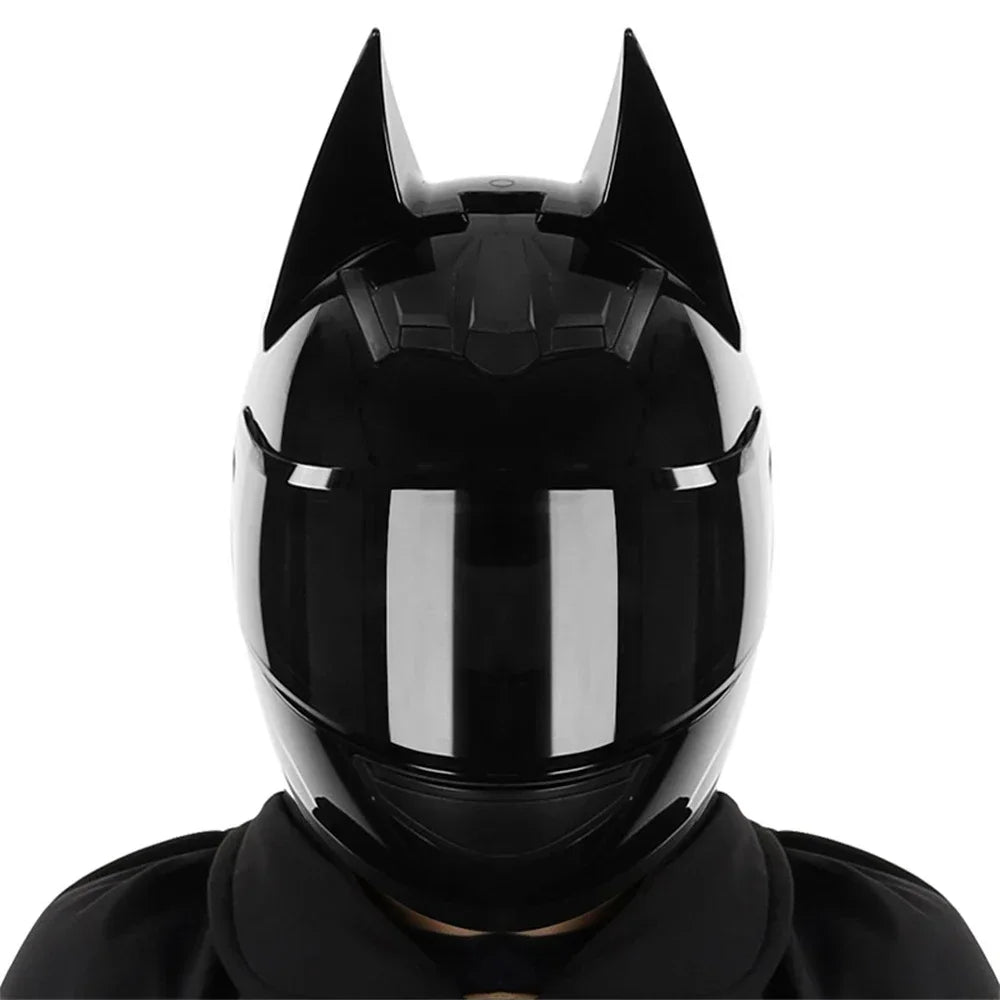 Motorcycle Helmet Full Face Bat Ears For Man Detachable Horns Summer Breathable Motorcross Racing MotorBike Safety Moto Helmets AXSSIBLZ