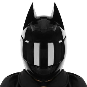 Motorcycle Helmet Full Face Bat Ears For Man Detachable Horns Summer Breathable Motorcross Racing MotorBike Safety Moto Helmets AXSSIBLZ