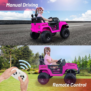 12V Ride On Car, Electric Car for Kids, 12V Ride on Toys, Kids Cars with 3 Speeds Adjustable w/Bluetooth, Parent Remote Control AXSSIBLZ