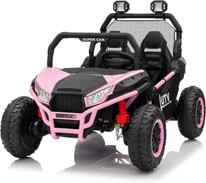24V Ride on UTV Kids Car with Remote Control, Ride on Truck with Spring Suspensions, 2 Speeds,Lights, Treaded Tires AXSSIBLZ