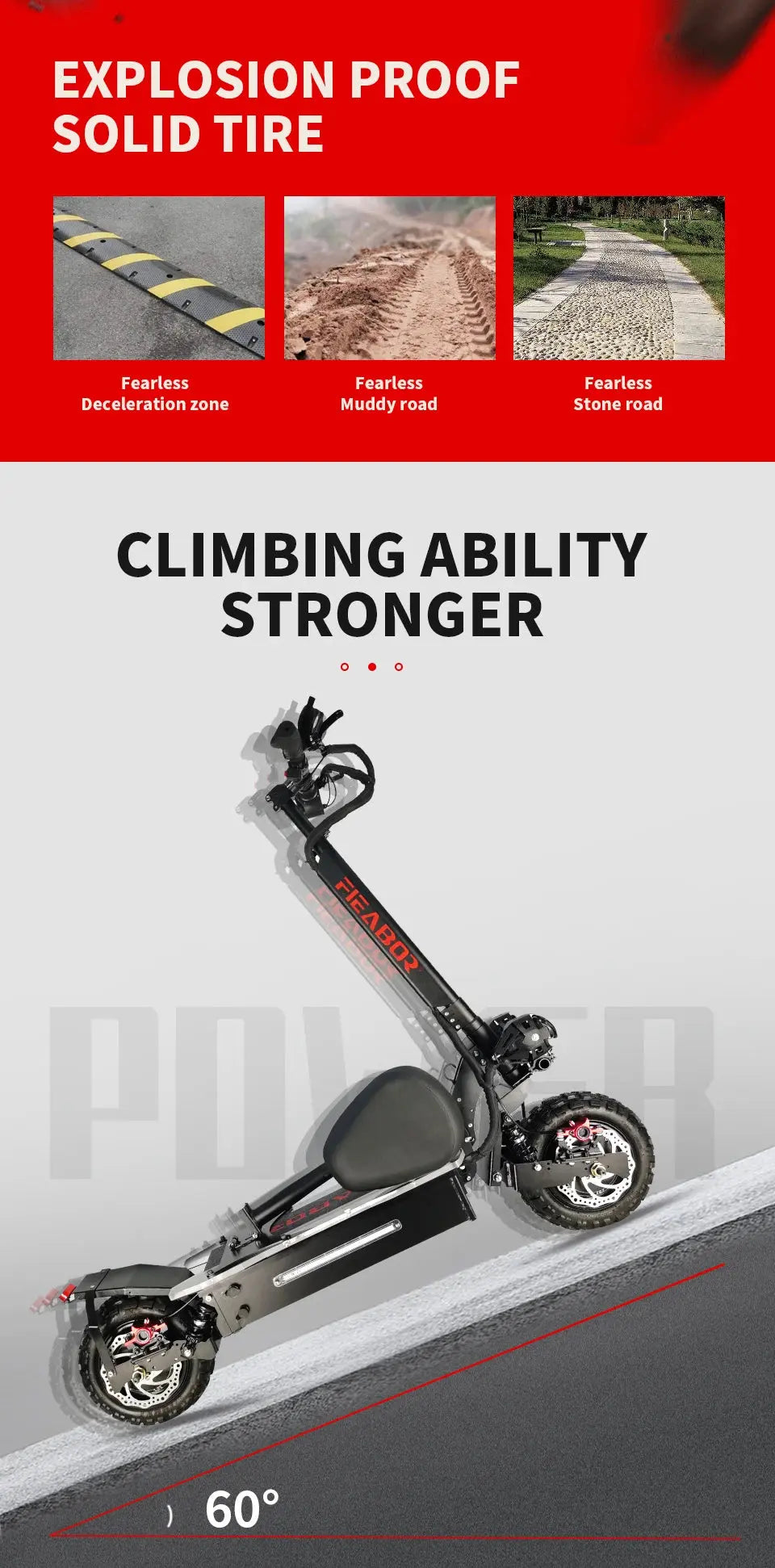 Fieabor Q06P E-Scooter climbing ability