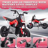 Electric Motorcycle for Kids Ages 5-15, 24V 200W Higher Speed Electric Dirt Bike, Kids Ride On Motorcycle with Rear Wheel Shock AXSSIBLZ