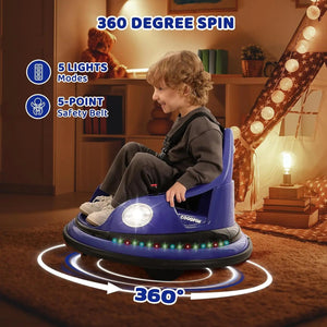 Ride on Bumper Car for Toddlers,1.9MPH Max,12V Battery Car for Kids W/Parent Remote,2-Speed,2 Driving Mode,360°Spin,Electric Bum AXSSIBLZ